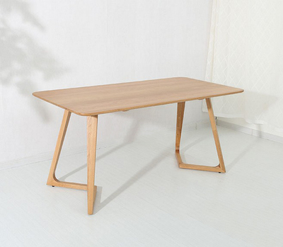 橡木异形腿餐桌北欧简约风格餐桌实木书桌办公台饭桌电脑桌白蜡木