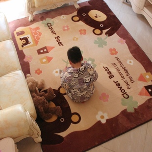 馨采可机洗客厅茶几地毯儿童房地毯卡通地毯可爱卧室床边毯爬爬毯