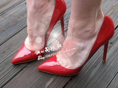 红色漆皮真皮羊皮通勤浅口尖头鞋高跟鞋细跟鞋女鞋婚鞋新娘鞋单鞋