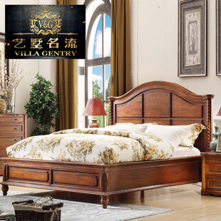 美式床实木床1.8米地中海欧式现代中式双人床婚床美式乡村家具