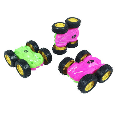 工程车惯性车回力车益智儿童双面汽车玩具翻滚车 玩具小汽车批发