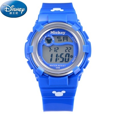 包邮迪士尼儿童数字LED夜光表 男女童防水运动手表 可爱电子腕表