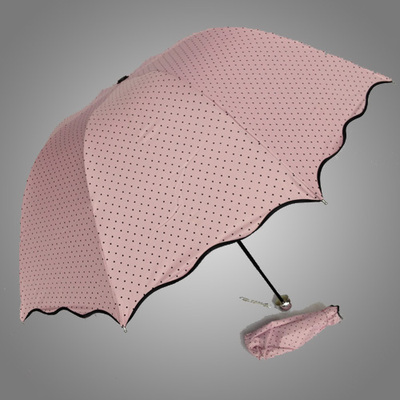 特价正品波点圆点公主伞晴雨伞银胶防紫外线防晒遮阳太阳折叠伞