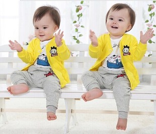 0-1-2岁婴儿春秋外套6-9个月宝宝休闲夏季空调衫长袖卫衣棒球服薄