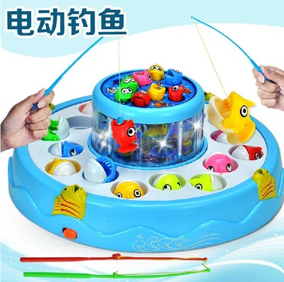 电动钓鱼二女童婴儿童益智力开发男宝宝玩具1-3岁小孩4两2周5半三