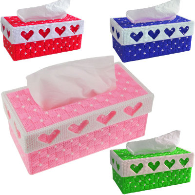 十字绣新款3D立体绣抽纸盒毛线绣长方形纸巾盒卧室手工艺术餐巾盒