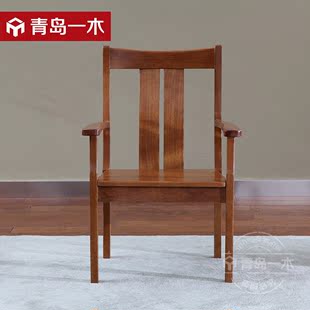 青岛一木实木书椅 胡桃木电脑椅 靠背椅 木椅子 现代中式书椅