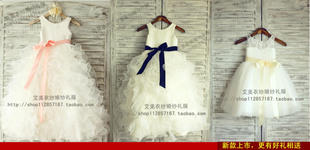 2015春夏韩版新款儿童礼服裙白色公主婚纱女童花童表演出蓬蓬裙