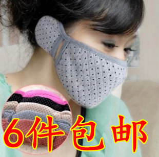6148冬季保暖口罩耳罩二合一护耳口罩 纯棉 带耳套的口罩