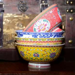 景德镇沁玉陶瓷仿古陶瓷碗 热销骨瓷面碗中式米饭碗 微波炉适用碗