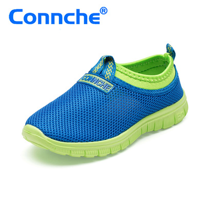 connche儿童运动鞋 男童 跑步鞋2015春季新款女 童鞋 一脚蹬网鞋