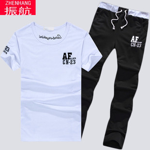 振航2015夏季新款短袖男薄款休闲运动套装韩版修身运动衣服外套潮