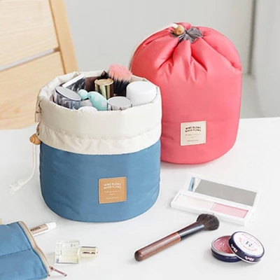 韩国气质圆桶型化妆包包中包整理包化妆袋化妆品收纳包旅行洗漱包