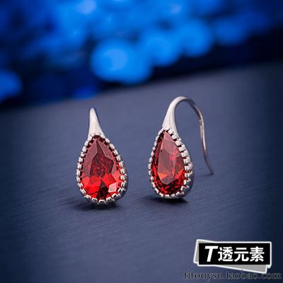 韩国女士镀18K金防过敏气质耳钉甜美优雅欧美性感礼物耳环饰品