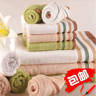 中国结 竹纤维浴巾毛巾方巾套装/三件套 加厚 柔软 吸水比纯棉好