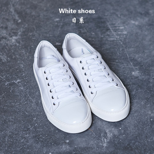 春夏新款高端定制 纯白色男式头层牛皮低帮休闲鞋子