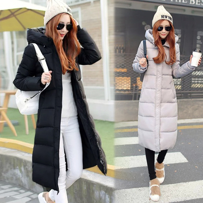 2015新款冬装韩版修身加长款羽绒棉衣过膝加厚超长款大衣女装棉服