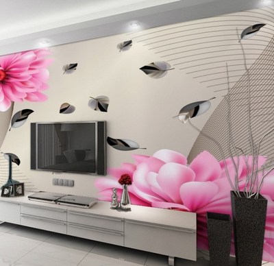 梦想家大型3d立体清新壁纸客厅卧室电视背景墙纸壁画温馨粉色花朵