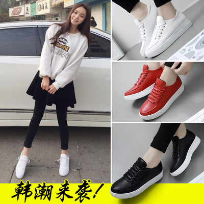 2015秋季新款女鞋运动休闲厚底少女女士皮鞋内增高鞋子韩版潮