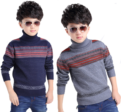 儿童羊毛衫10加厚大童毛衣男童12-15岁男孩高领羊绒衫13冬季童装