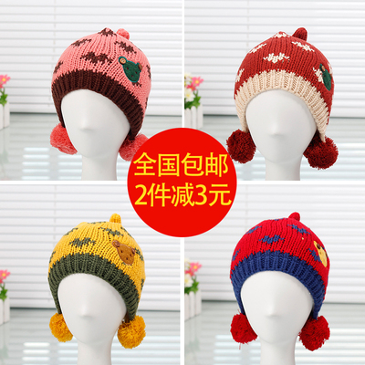 韩版男女儿童帽子加厚毛绒小猪帽加绒 婴儿宝宝帽子护耳帽秋冬款
