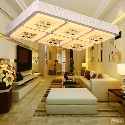 现代简约客厅平板水晶灯长方形LED吸顶灯客厅水晶灯卧室灯具灯