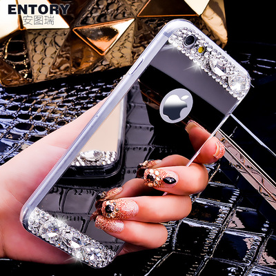 iphone6s手机壳水钻壳镜面苹果6plus手机壳镜子5.5保护壳硅胶软