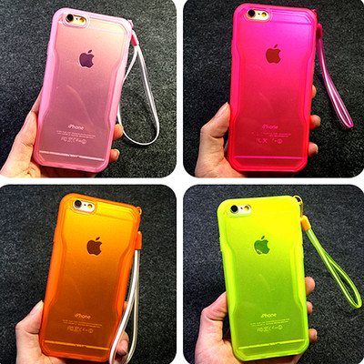 新款iphone6挂绳手机壳苹果6plus硅胶保护套4.7加厚5s软外壳潮女