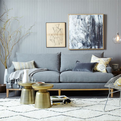 宜家简约小户型客厅组合双人布艺沙发美式休闲北欧后现代三人沙发
