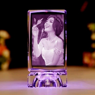 创意水晶内雕照片定制毕业礼物音乐盒摆件生日送女朋老婆同学闺蜜