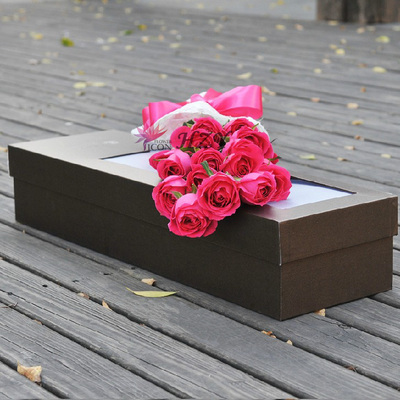 鲜花玫瑰花盒父亲节太阳花母亲节康乃馨枪炮玫瑰礼盒单只红玫瑰