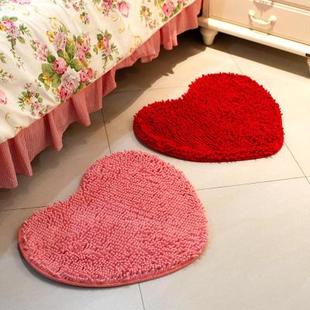 特价包邮雪尼尔心形地毯卧室客厅床边飘窗地毯门垫浴室垫可以定做