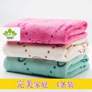 【天天特价】4条装儿童毛巾超细纤维洗脸巾超吸水超柔软特价包邮