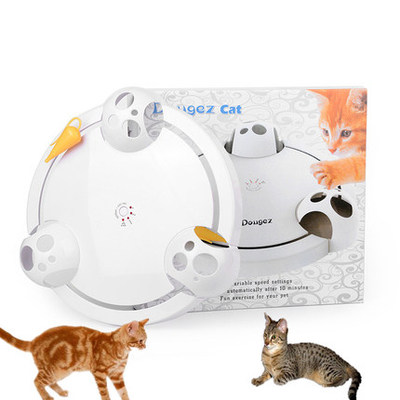 新款电动猫玩具猫转盘猫咪娱乐盘猫猫疯狂无影鼠宠物猫伴侣