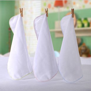 有机棉婴儿白色纱布小方巾宝宝口水巾小手帕 超柔纯棉3条装