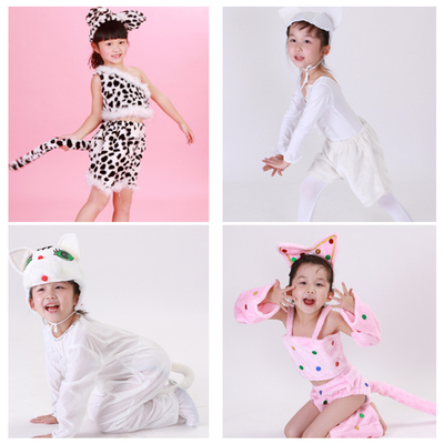 六一儿童舞蹈服装演出服 幼儿园小动物服装表演服 小猫猫女童包邮