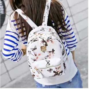 2015韩版新款印花双肩包休闲背包书包