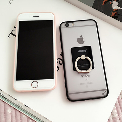 小熙家 韩版指环支架iPhone6s/6/plus手机壳硅胶透明保护套超薄潮