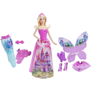 新款正品BARBIE/芭比童话换装组美人鱼公主娃娃女孩礼盒套装玩具
