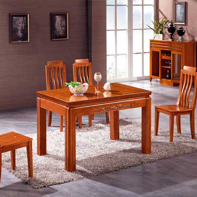 水曲柳实木餐桌 小户型实木餐桌椅组合 一桌四椅长方形桌子 包邮