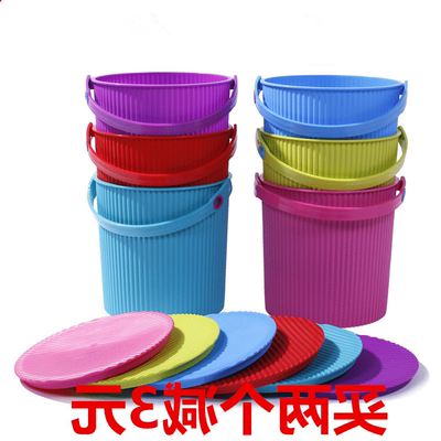 塑料带盖收纳桶可坐人洗澡篮子有盖水桶玩具洗澡收纳凳钓鱼储物桶