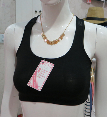 白色黑色2015夏季女士短款网纱拼接运动型工字背心内衣抹胸