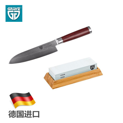 德国进口Graewe格莱威 大马士革刀三德刀多用刀不锈钢切菜刀组合