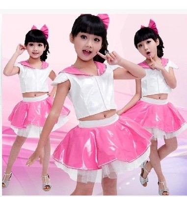儿童快乐星猫表演幼儿女童舞蹈服演出服饰动物服装白色粉色波斯猫