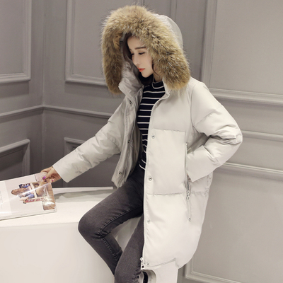 2015新款冬装韩版羽绒服加长款女加厚大毛领过膝长款外套P340