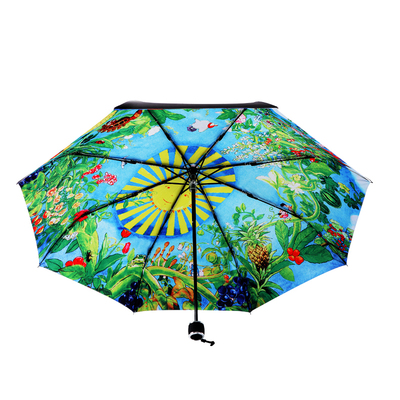 拾锦创意太阳伞黑胶小黑伞防紫外线折叠遮阳伞防晒女士三折晴雨伞