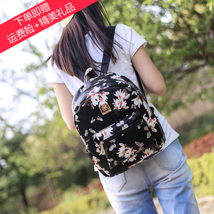女士双肩包学院书包压花韩版校园2016夏季新款亮色中背包