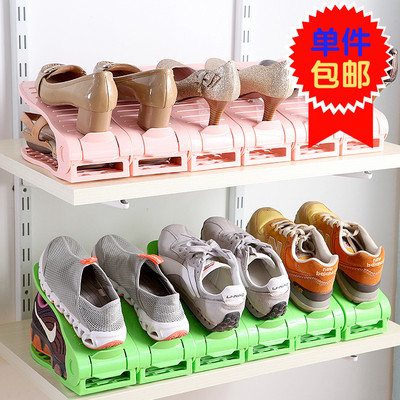 家居用品日韩式加厚可调节式鞋托架收纳鞋架简易双层塑料鞋架包邮