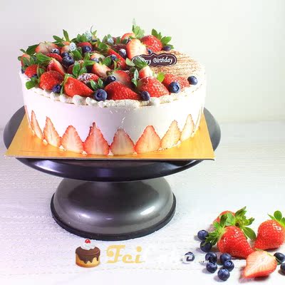 多种尺寸 圆形方形心形 芒果蓝莓榴莲草莓 芝士慕斯生日蛋糕