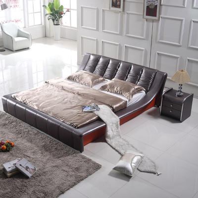 西柏尔家具  卧室现代简约 真皮软体床1.8米双人床皮艺床